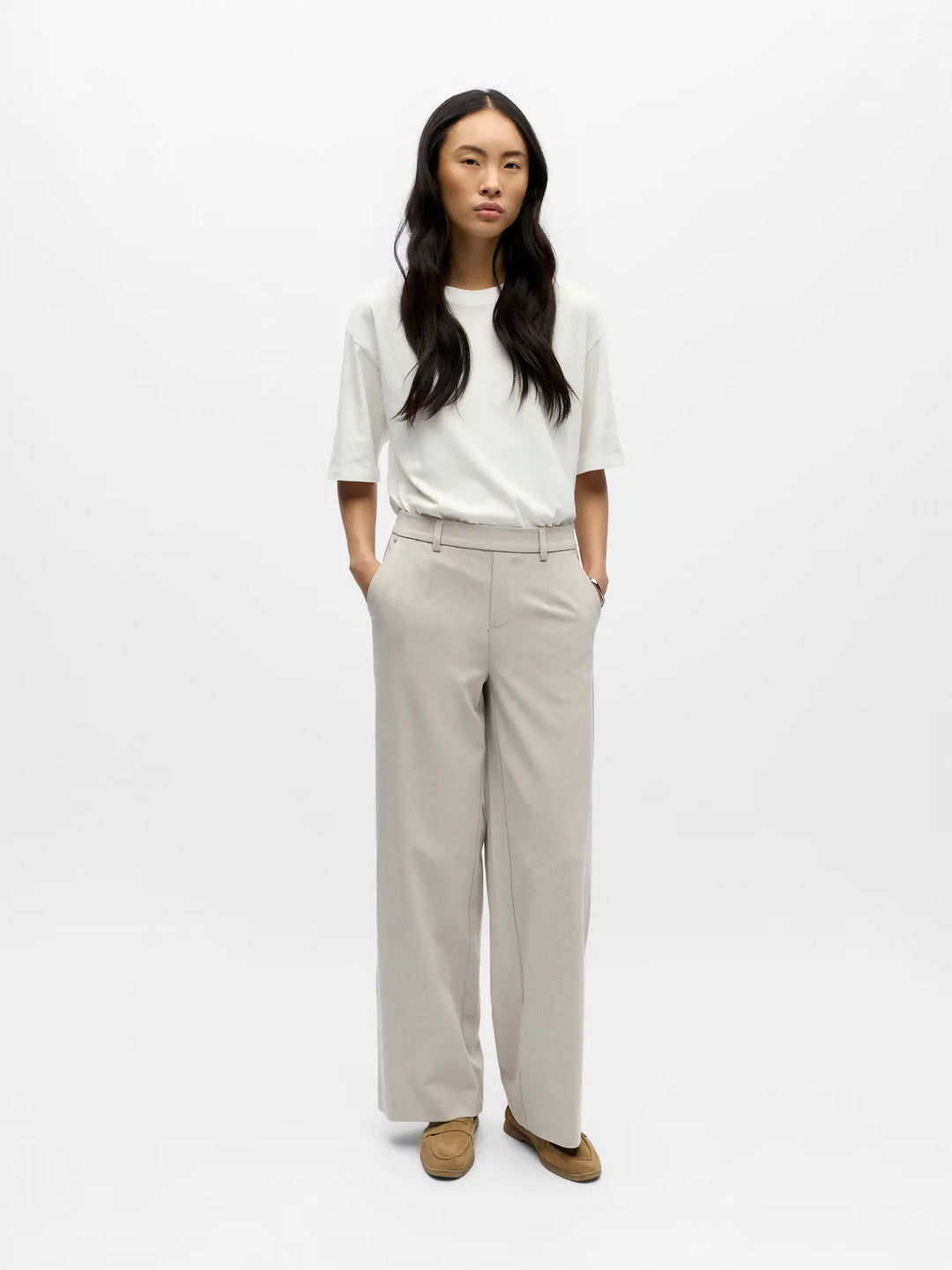 OBJECT - Lisa Wide Pants - Humus Melange