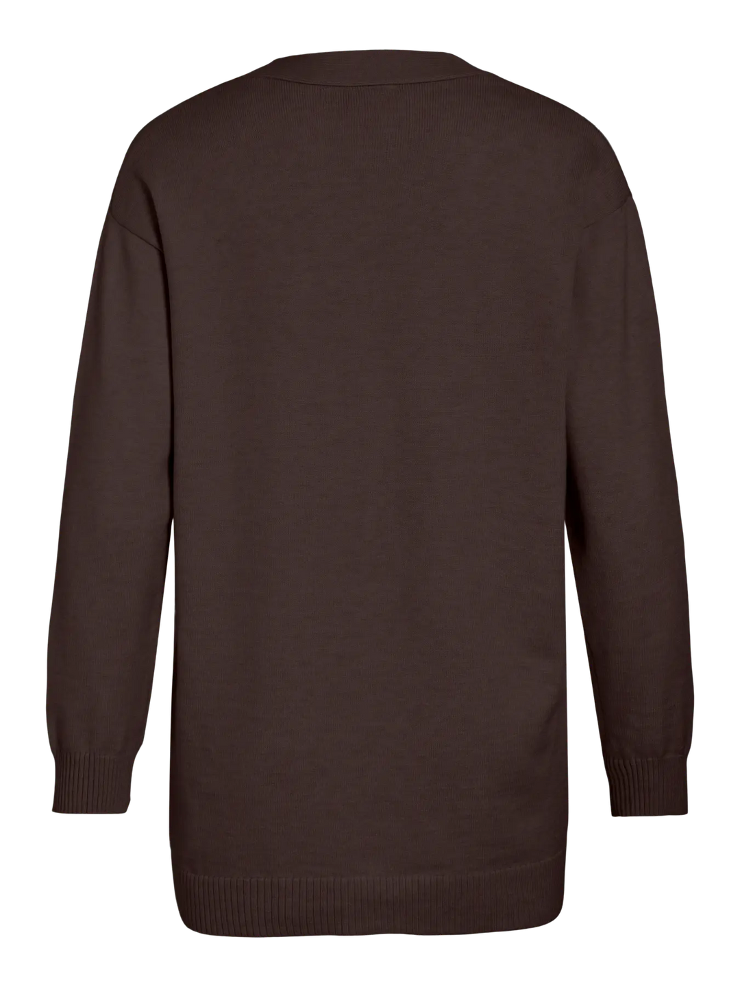 POLLY - Long button Knit Cardigan - Coffee Bean