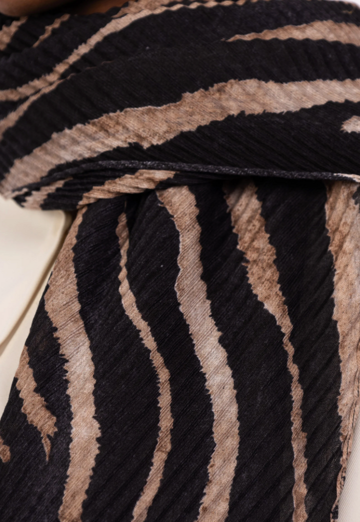 EMMA - Sjal/Halsduk - Zebra Taupe