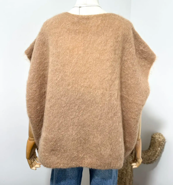 POLLY - Fluffy Mohair Sweater - Camel