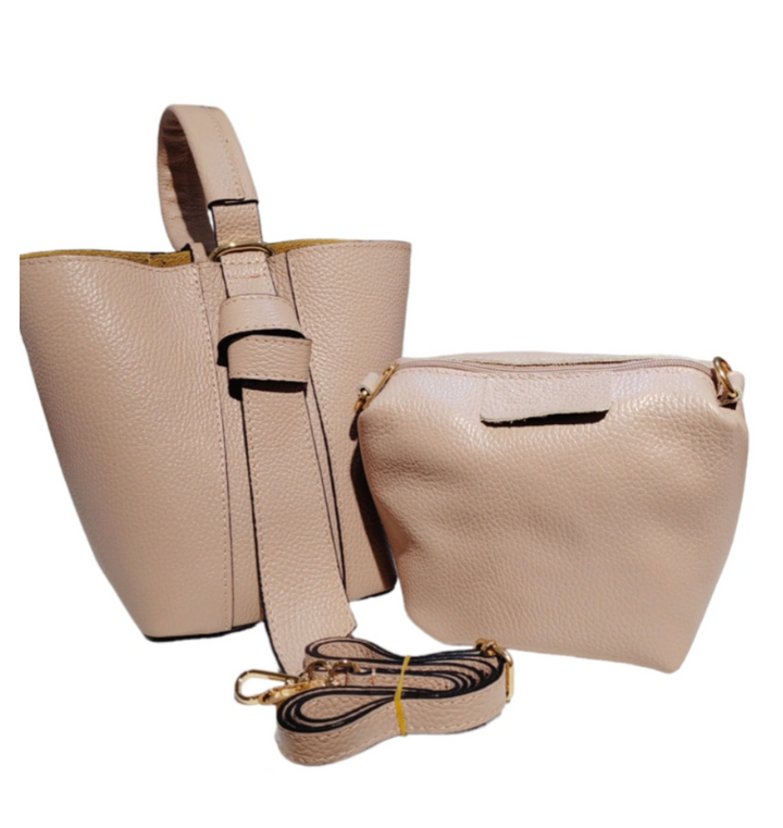 LILLY - Bucket bag i Skinn - Taupe