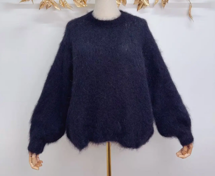 TRACY - Fluffy Mohair Jumper - Black