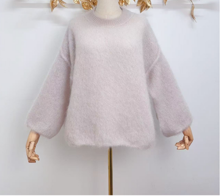 HARVEY - Fluffy Mohair Sweater - Ivory