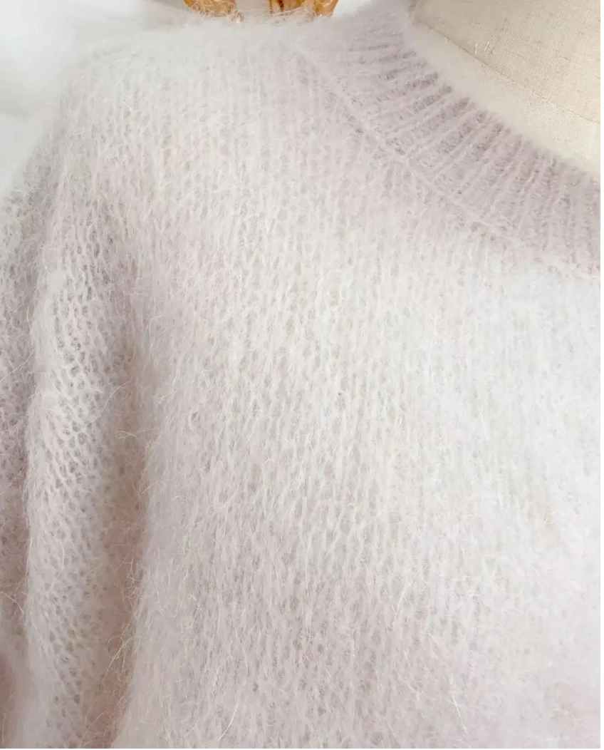 HARVEY - Fluffy Mohair Sweater - Ivory