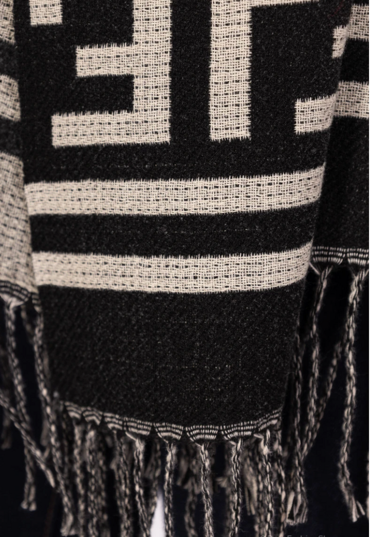 RILEY - Halsduk mönstrad - Taupe/Black