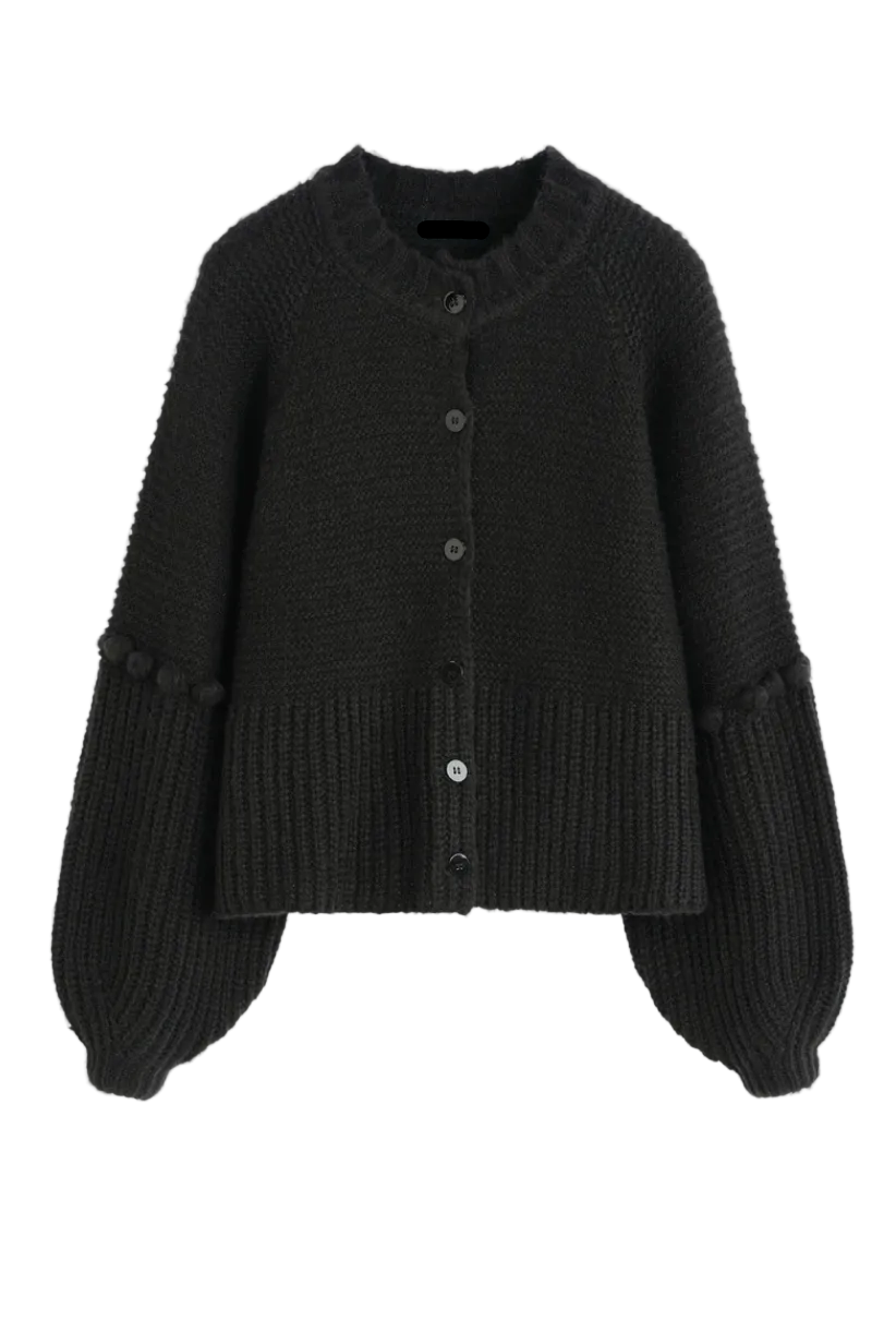 SELECTED BY KABARE - Isla - Mjuk cardigan med ballongärm