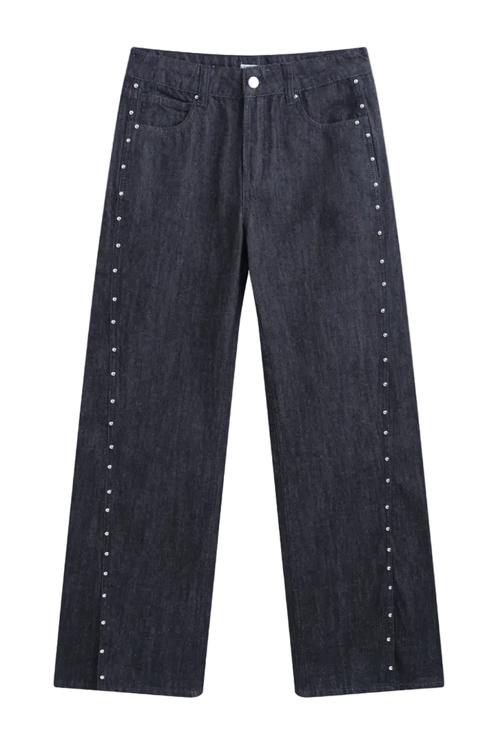 SELECTED BY KABARE - Stud - Jeans med silvernitar - Denim