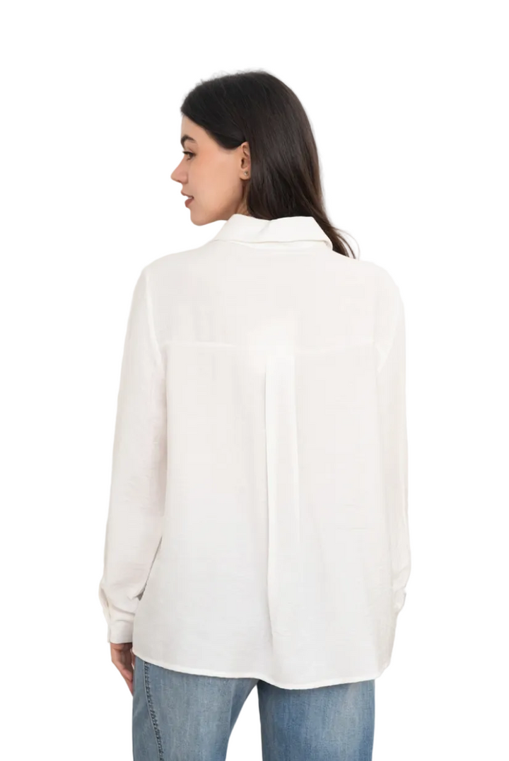 SELECTED BY KABARE - Manon - Skjorta med brody - Vit/Brun