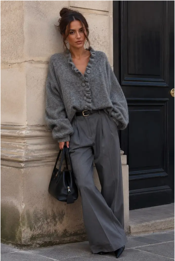 EMMY - Knit Cardigan - Dark Grey