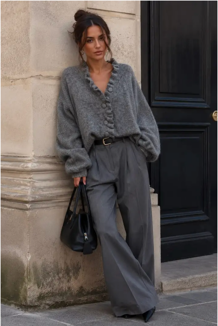 EMMY - Knit Cardigan - Dark Grey