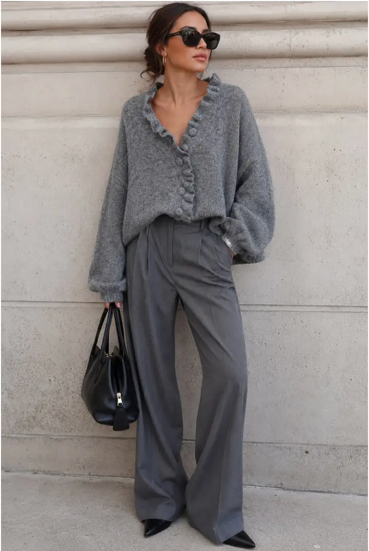 EMMY - Knit Cardigan - Dark Grey