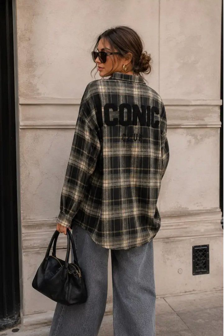 ICONIC CLUB - Flanell Shirt - Black