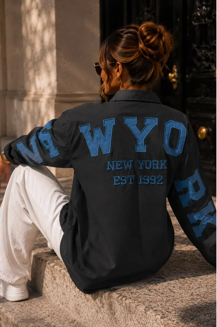 NEW YORK - Shirt w Back Print - Black