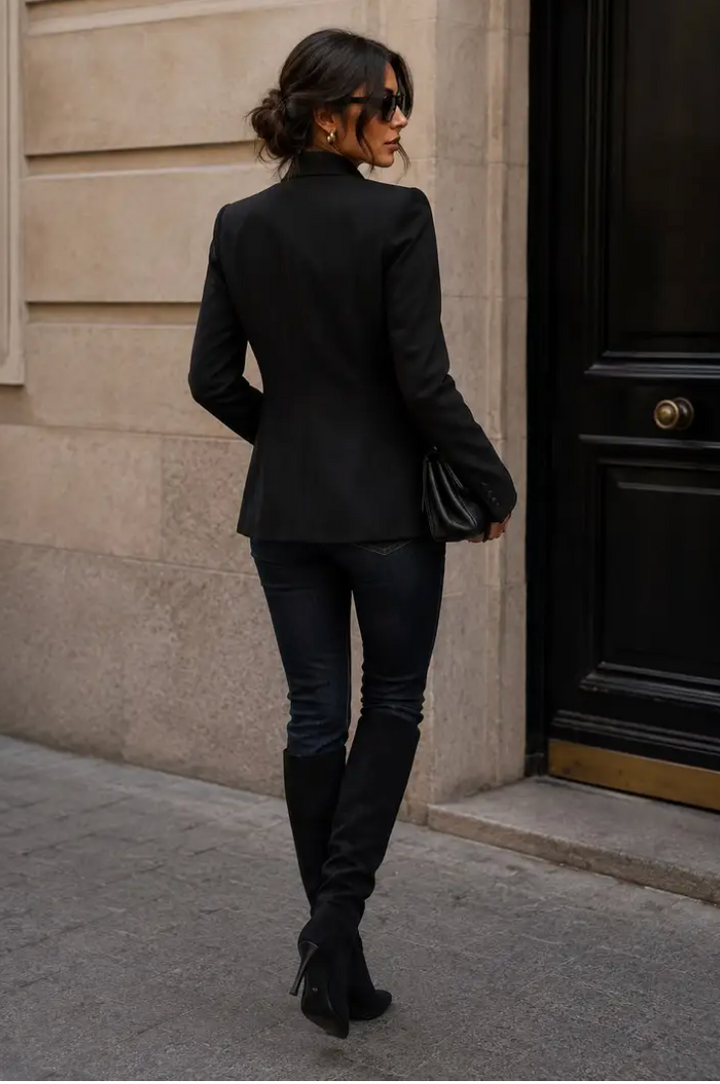 KATY - Blazer w lace - Black