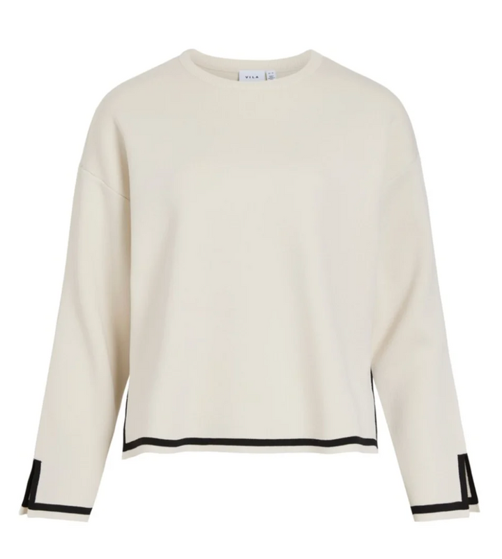SWAY - Contrast Knit Top - Mandelvit