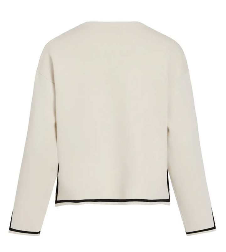 SWAY - Contrast Knit Top - Mandelvit