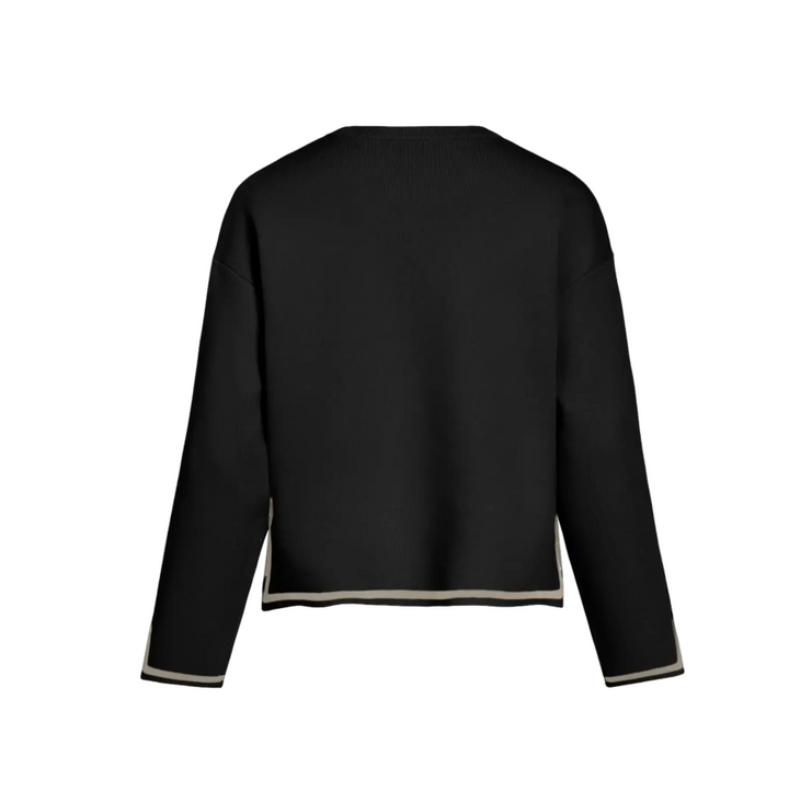 SWAY - Contrast Knit Top - Svart