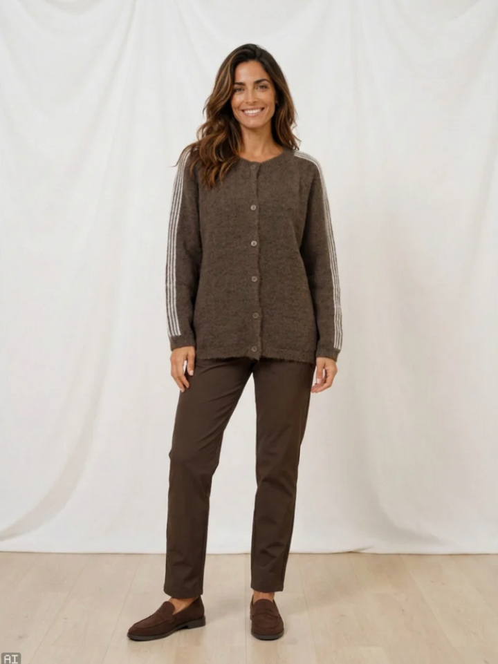 MARTA - Vellie Knit Cardigan - Brown