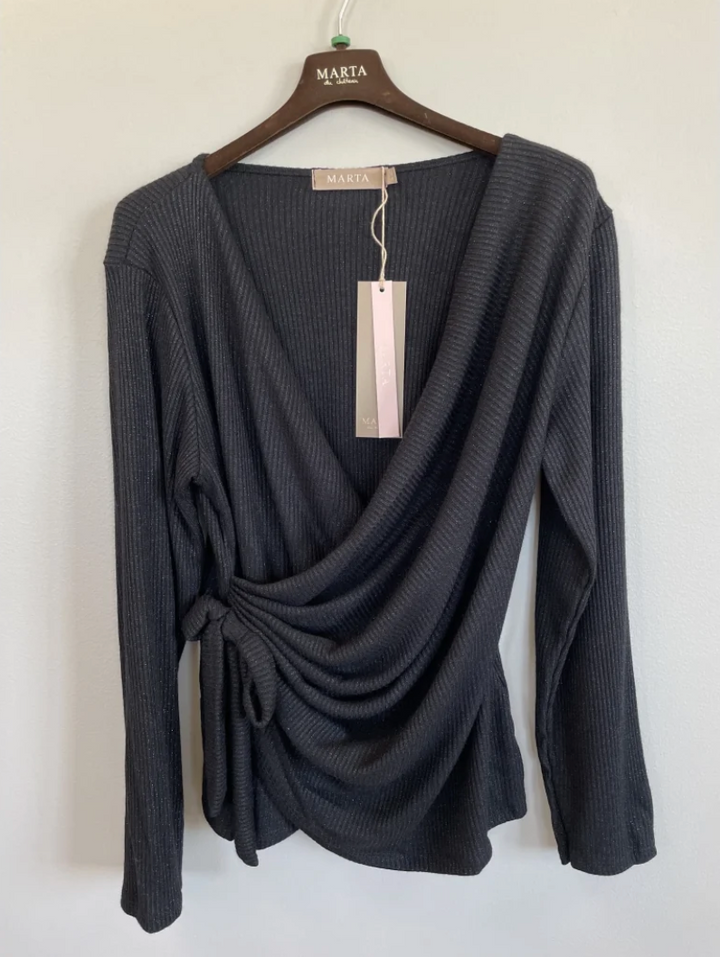 MARTA - Talina Knit Top - Black glitter