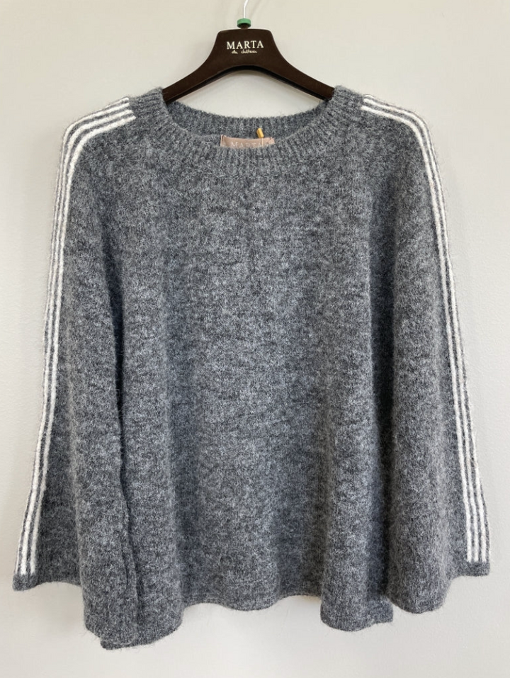 MARTA - Velora Stripe Knit - Antracit