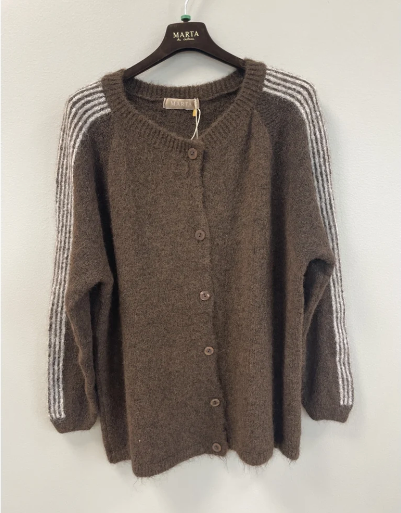 MARTA - Vellie Knit Cardigan - Brown