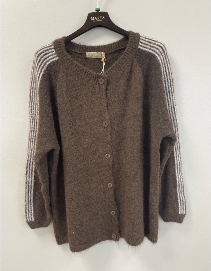 MARTA - Vellie Knit Cardigan - Brown