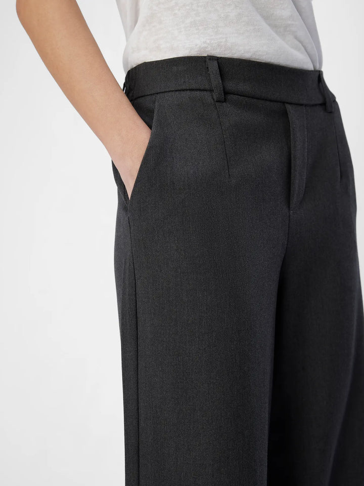 LISA Wide - Suit Pants - Medium Grey Melange