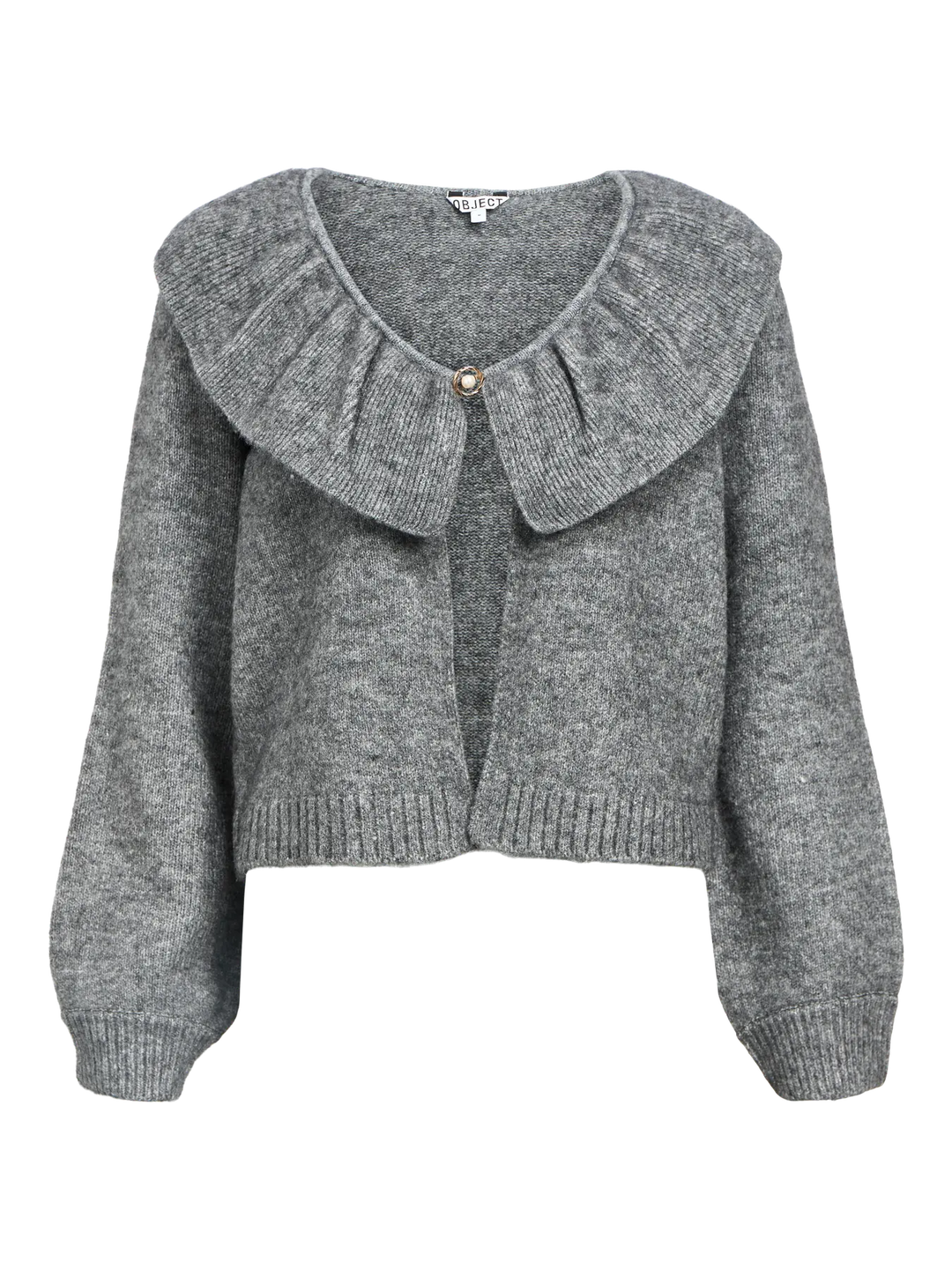 OBJECT - Denisi Knit Cardigan - Medium Grey Melange