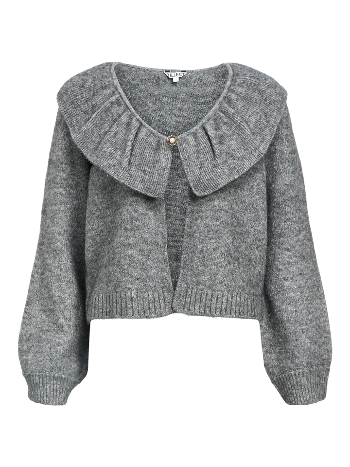 OBJECT - Denisi Knit Cardigan - Medium Grey Melange