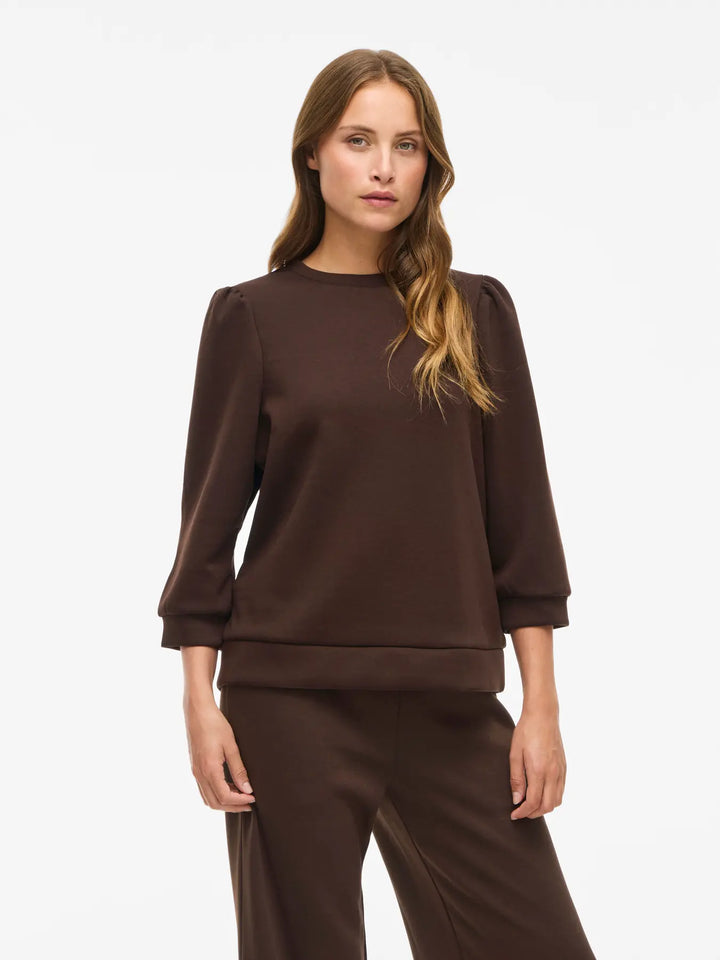 REFLECT - 3/4 Sweatshirt - Coffee Bean