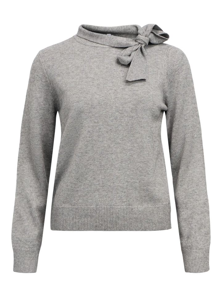 OBJECT - Thess Bow Knit Pullover - Grey