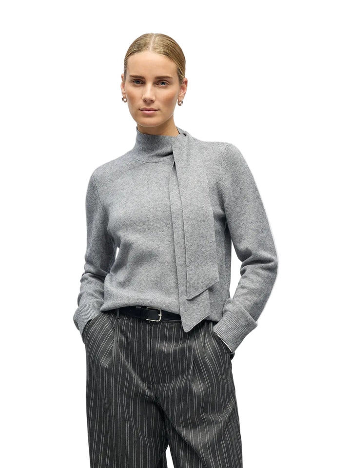 OBJECT - Thess Bow Knit Pullover - Grey