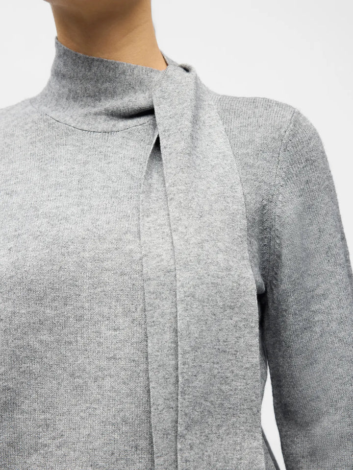 OBJECT - Thess Bow Knit Pullover - Grey