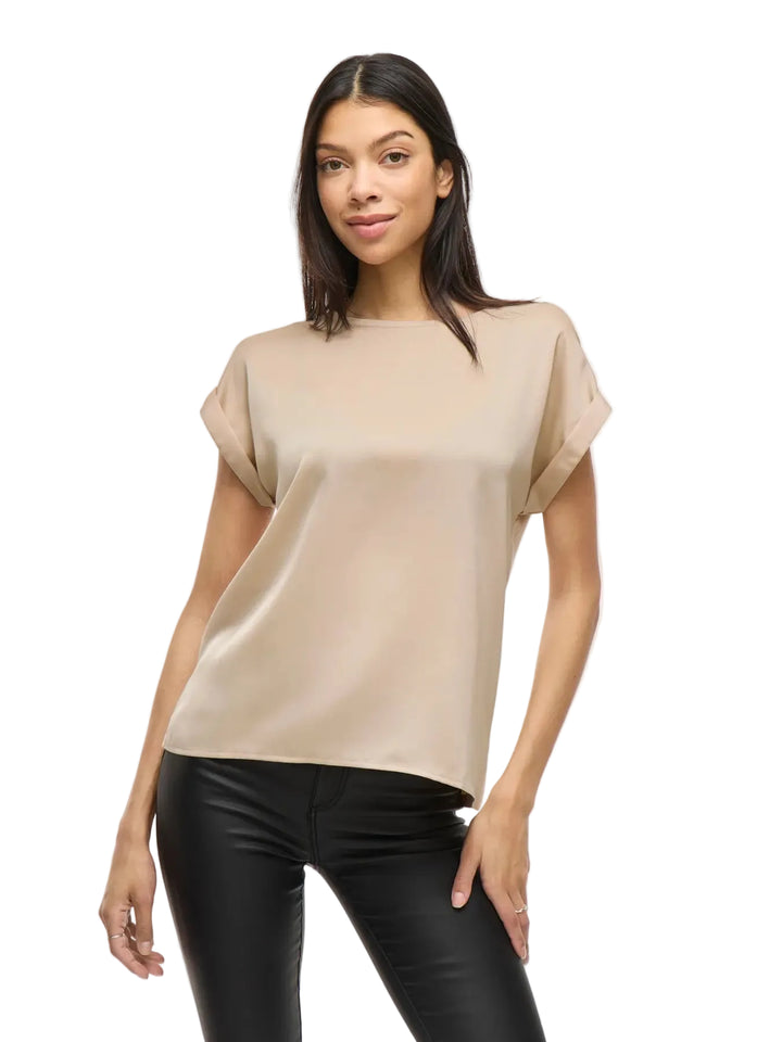 ELLETTE - Satin T-shirt - Cement