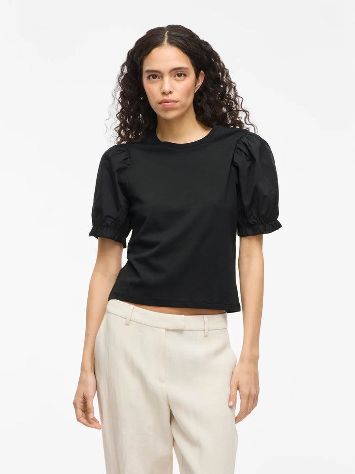 RIFA - T-Shirt med puffärm - Svart