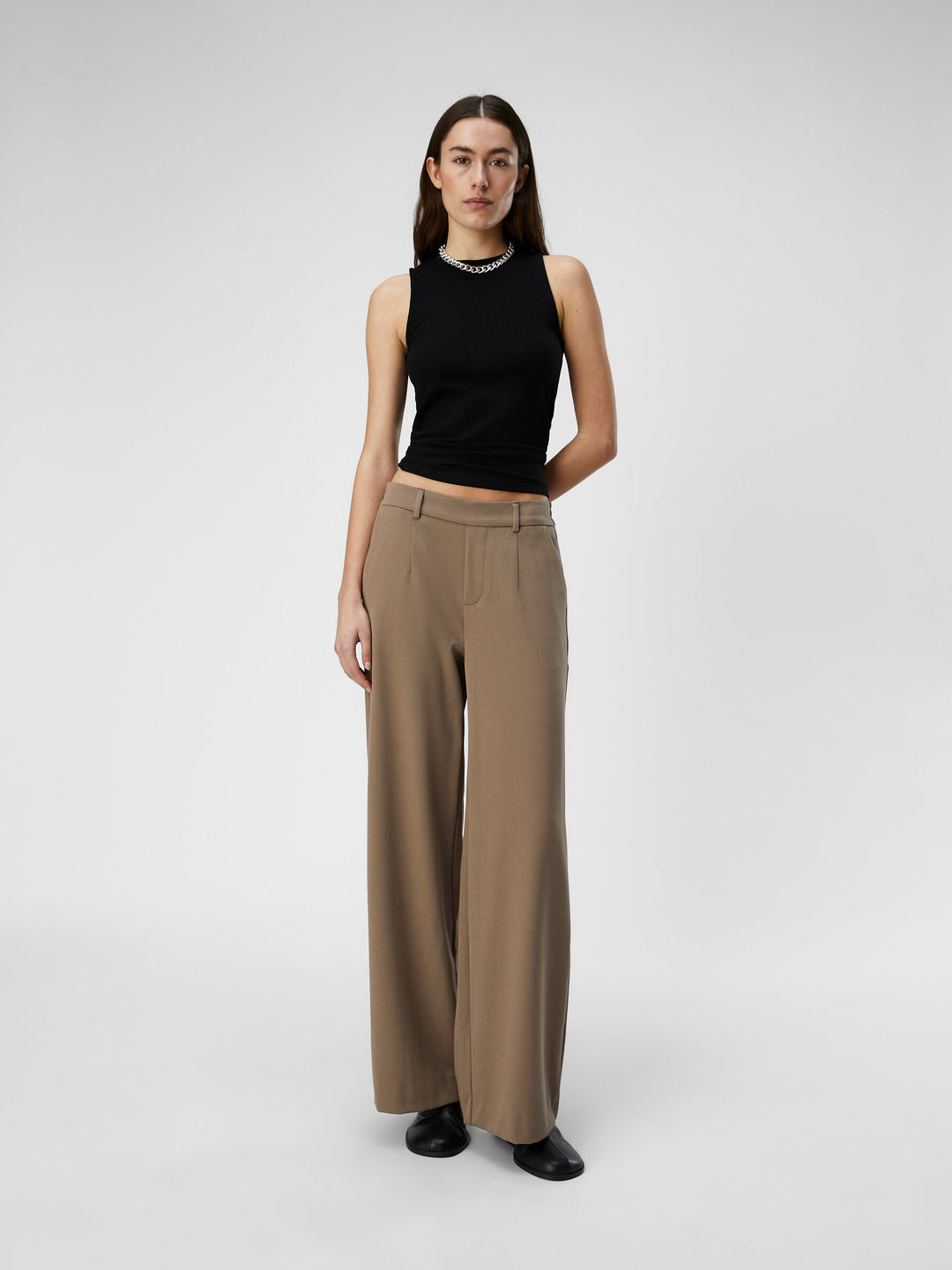 Lisa - Wide Suit Pants - Fossil