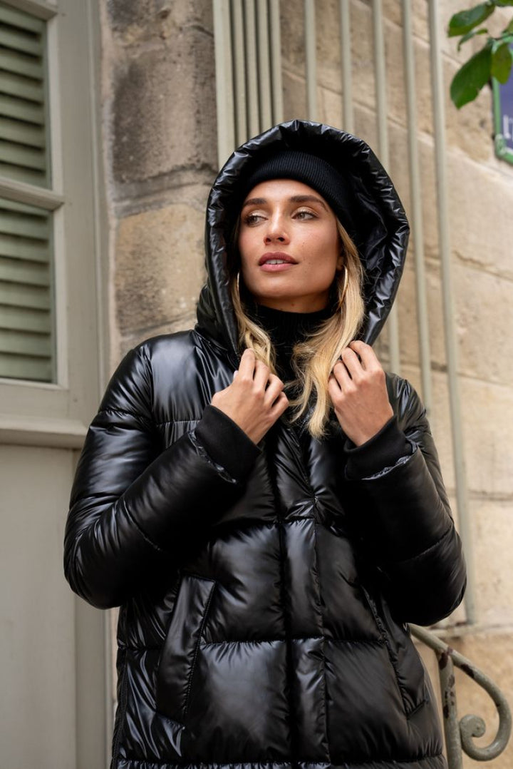 Shiny - Puffer Coat - Long Puffer Jacket - Black