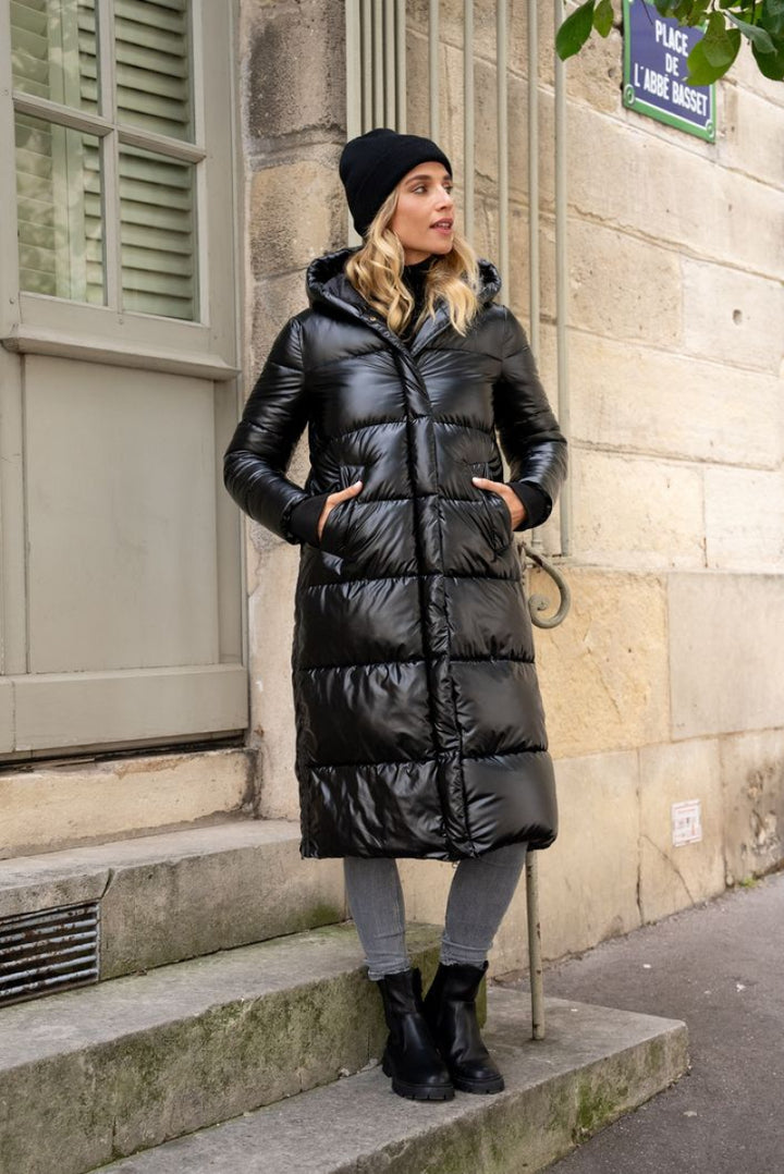 Shiny - Puffer Coat - Long Puffer Jacket - Black