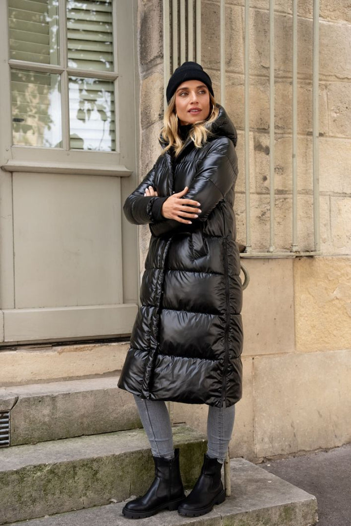 Shiny - Puffer Coat - Long Puffer Jacket - Black