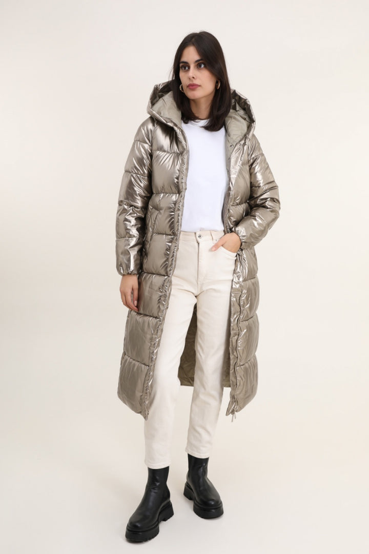 Shiny - Puffer Coat - Long Puffer Jacket - Champagne