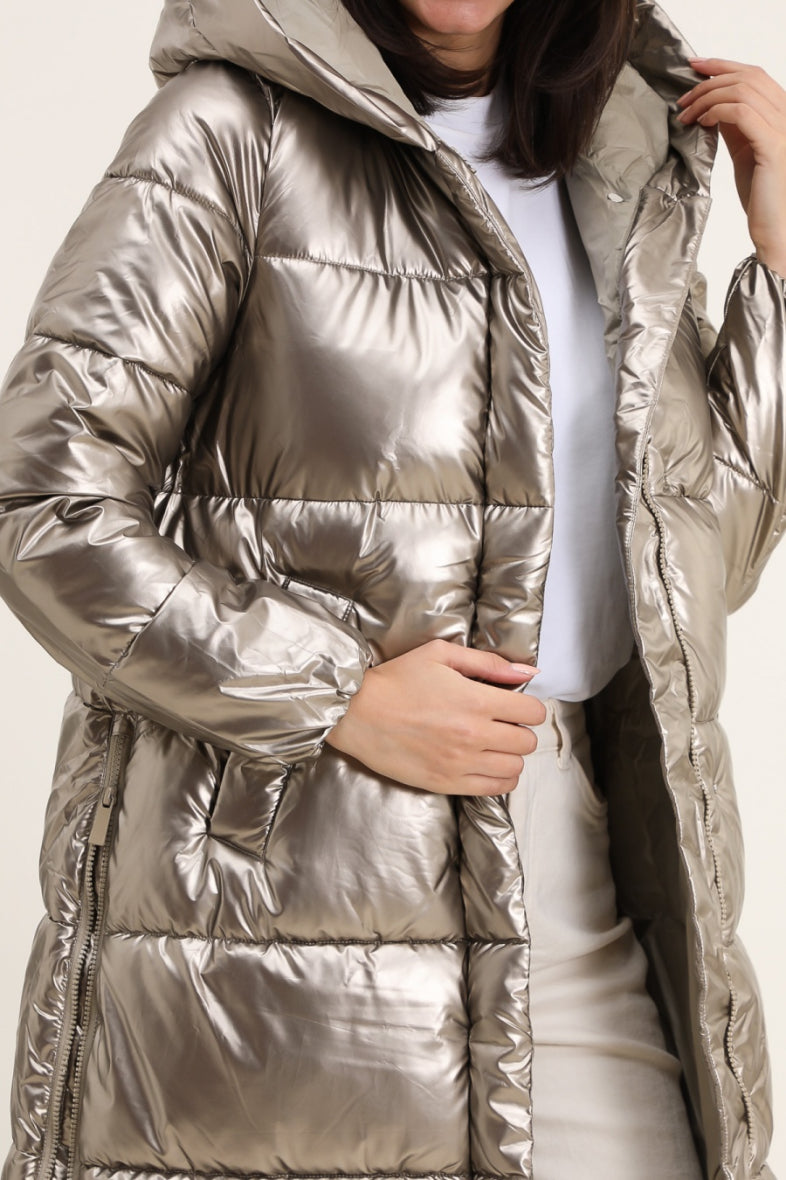 Shiny - Puffer Coat - Long Puffer Jacket - Champagne