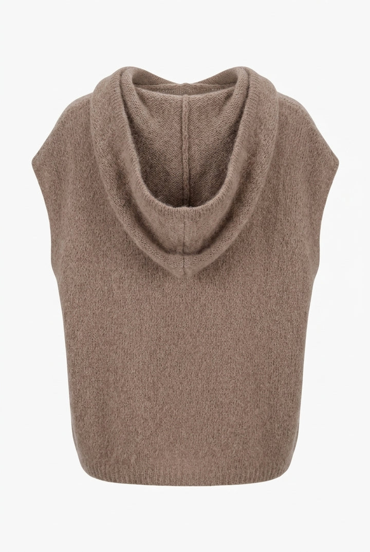 Honey & Haze - Zoé Mohair Hoodie Vest - Taupe