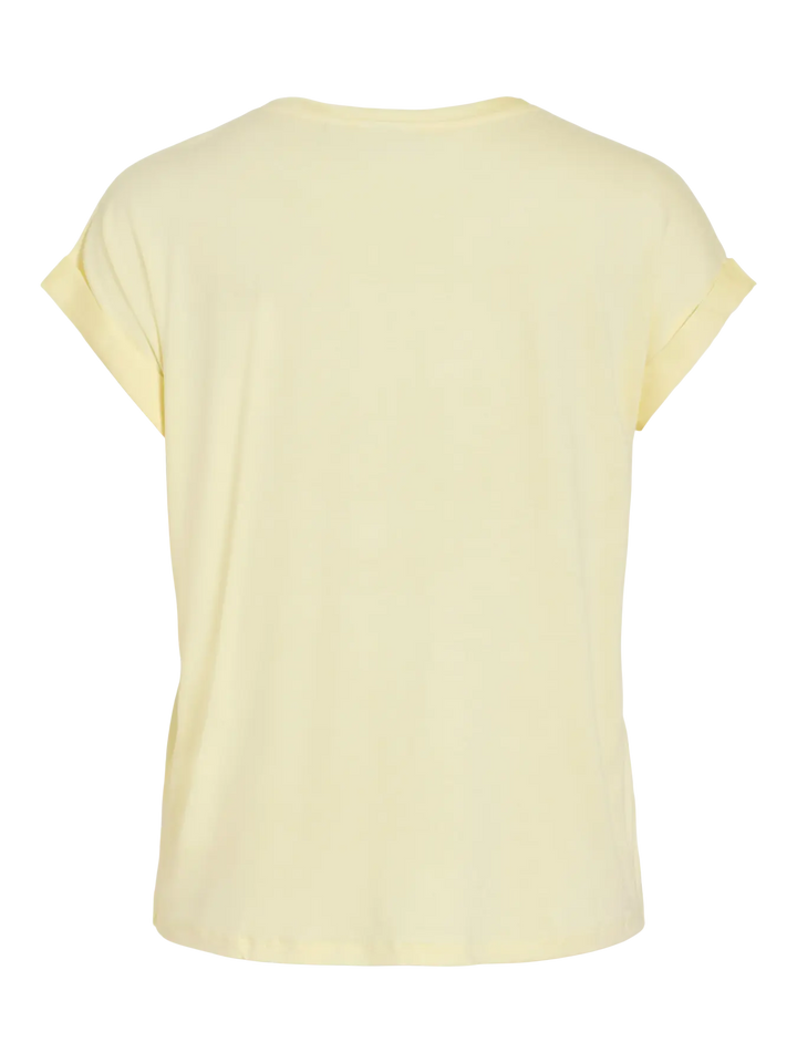 ELLETTE - Satin T-shirt - Pastel Yellow