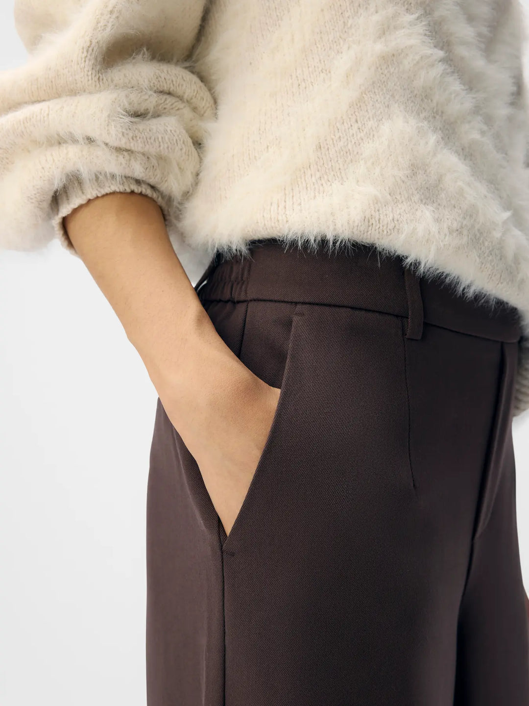 LISA Wide - Suit Pants - Seal Brown