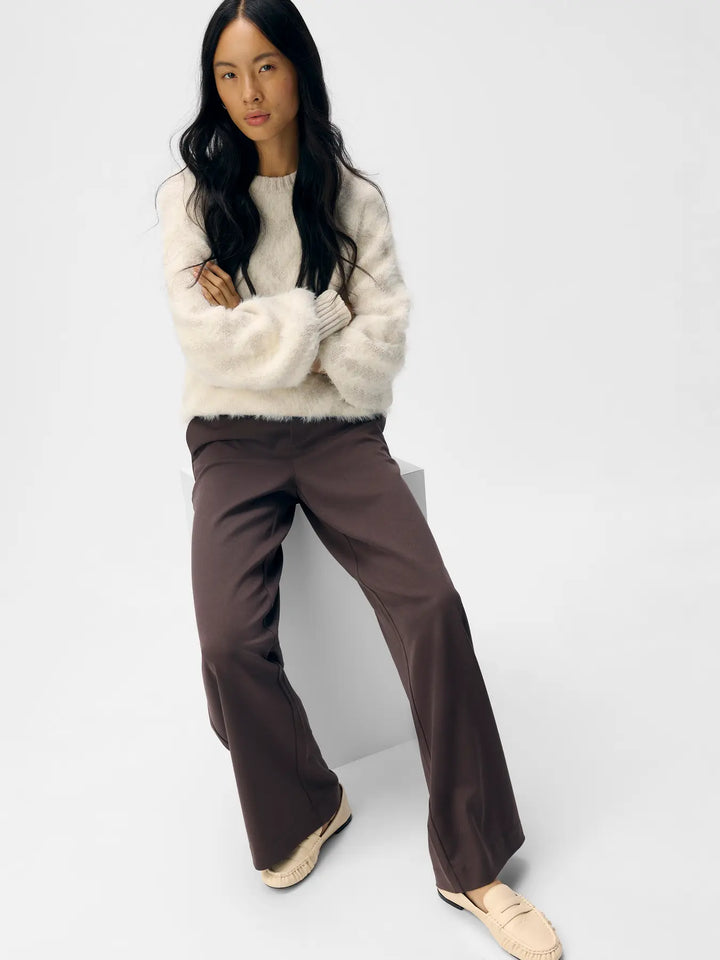 LISA Wide - Suit Pants - Seal Brown