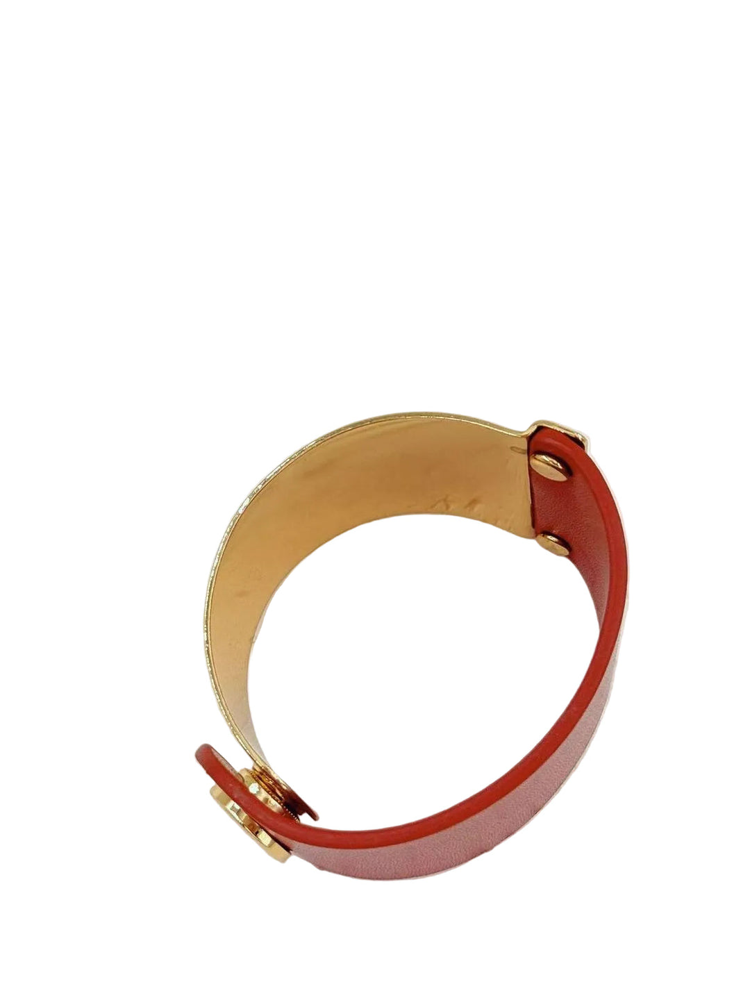 BONN - Big leather look bracelet - Red