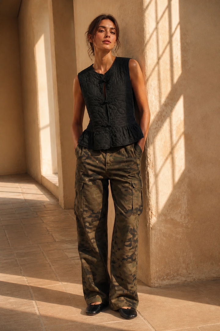 Honey & Haze - Zara Quilted Vest - Black