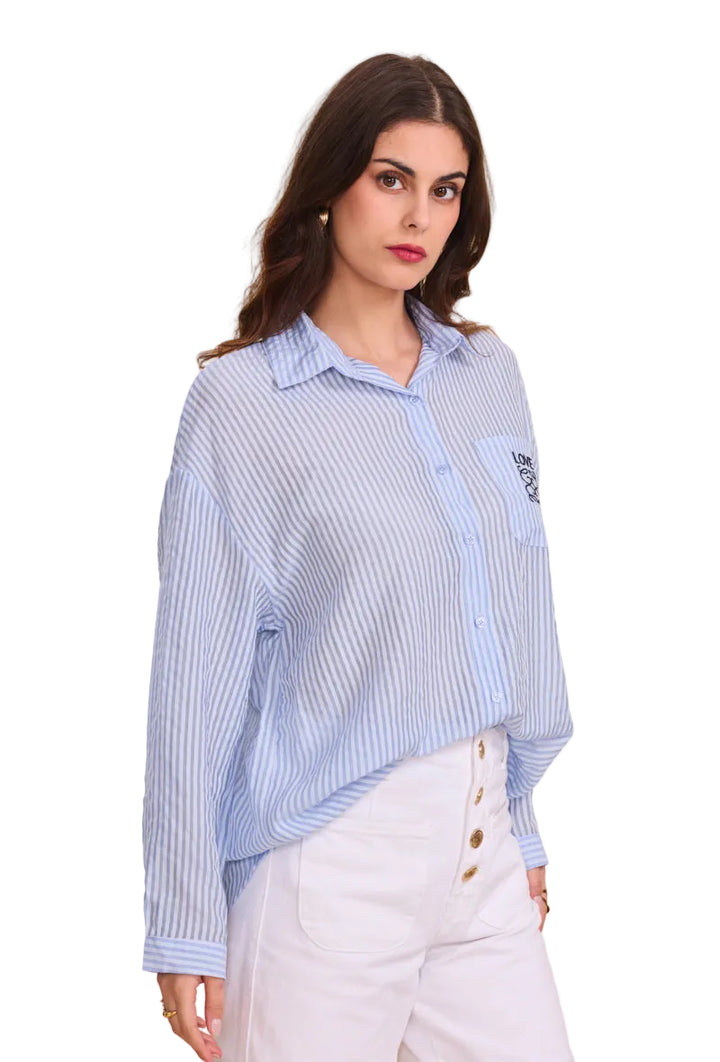 SELECTED BY KABARE - Eddie - Randig oversized skjorta