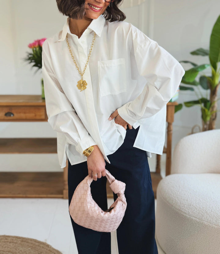 Chealsey - Pleated back Shirt - White