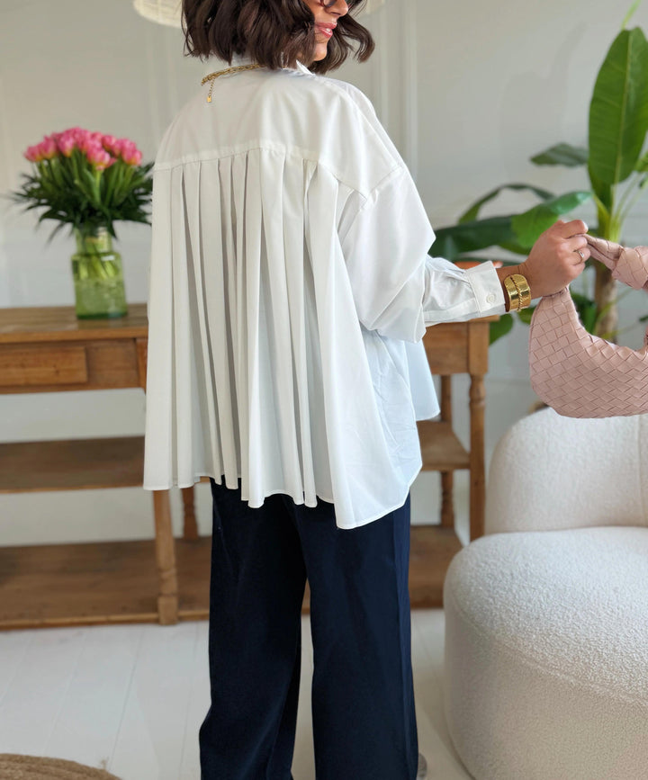 Chealsey - Pleated back Shirt - White
